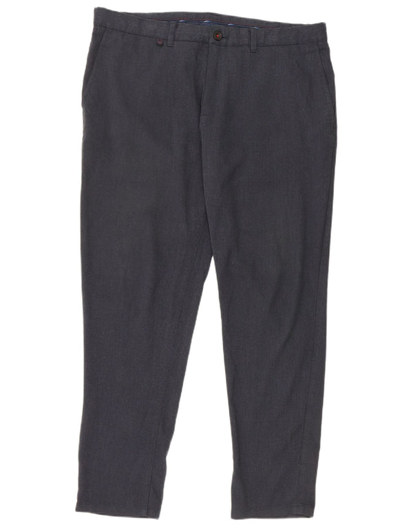 Zara Pantalon Chino Slim Homme EU 44 Large W34 L28 Bleu Marine