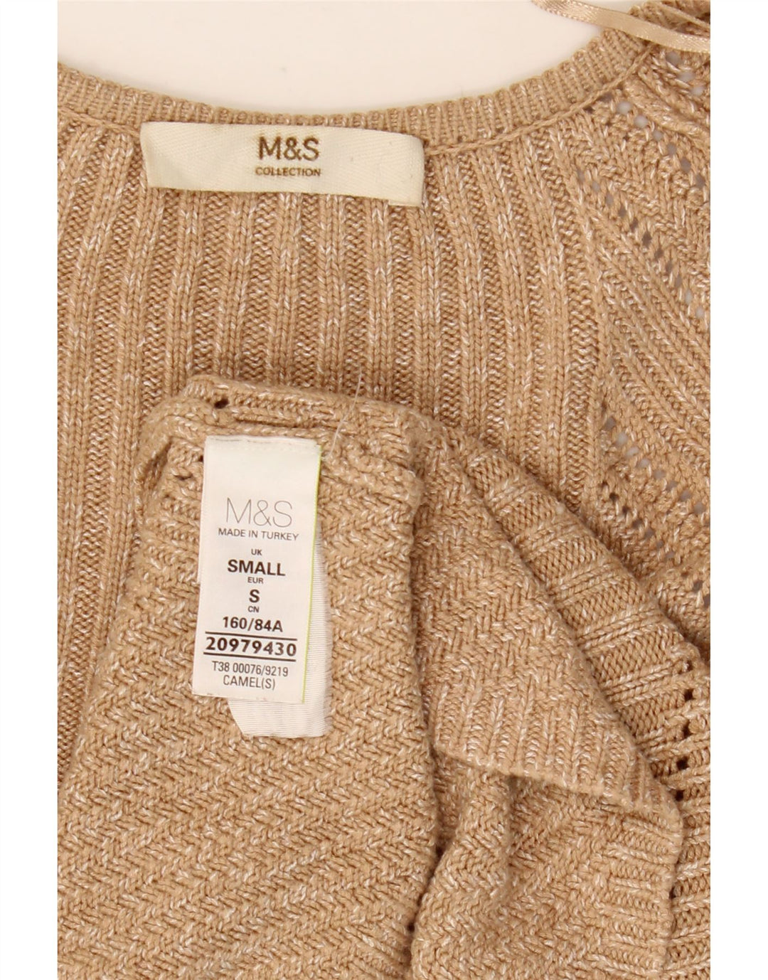 Marks & Spencer Pull cardigan surdimensionné pour femme UK 10 Petit beige moucheté