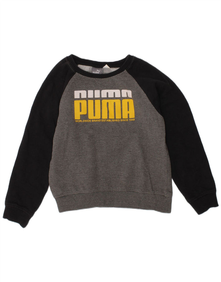 Puma Sweat-shirt graphique garçon 5-6 ans Gris Coton