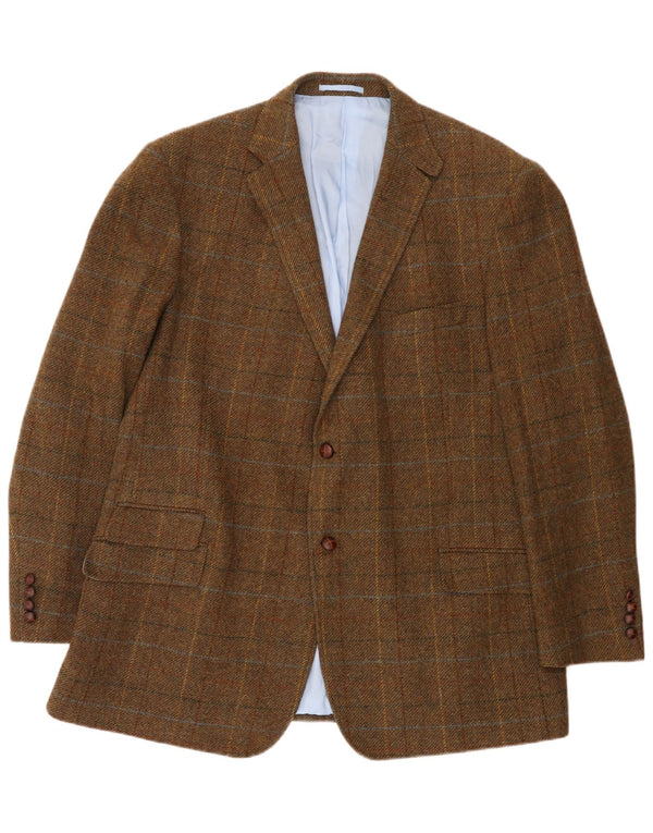 Marks & Spencer Veste blazer à 2 boutons pour homme UK 48 2XL Marron à carreaux en laine