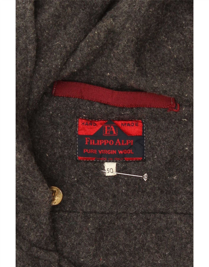 Filippo Alpi Duffle-coat à capuche fait main pour femme IT 50 Grand gris classique