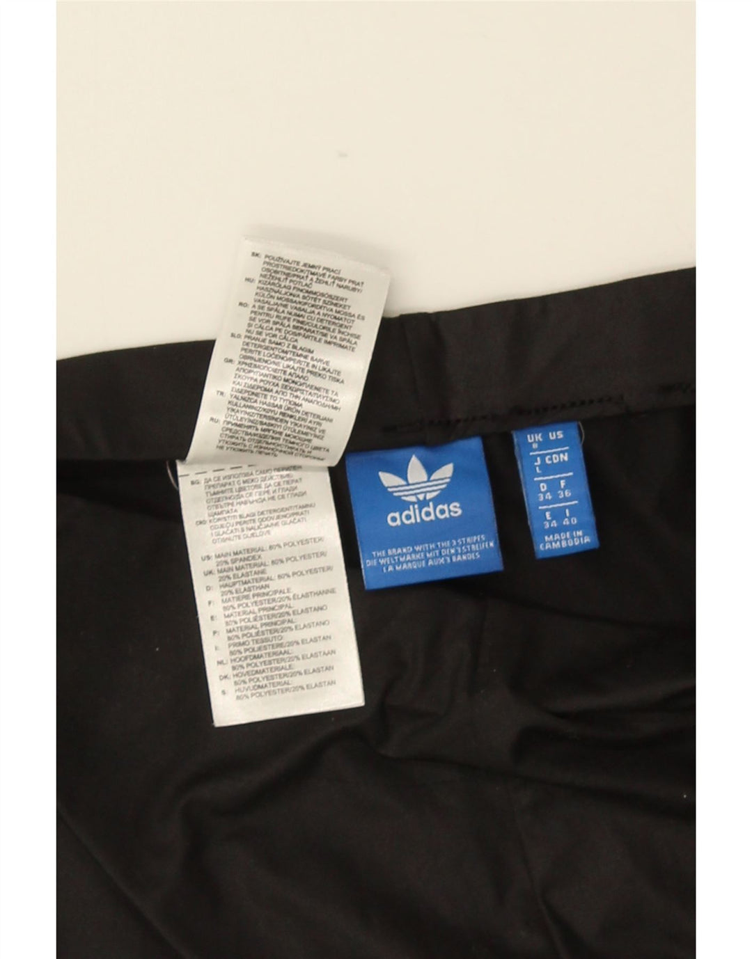 ADIDAS Leggings Femme UK 8 Petit Noir Polyester