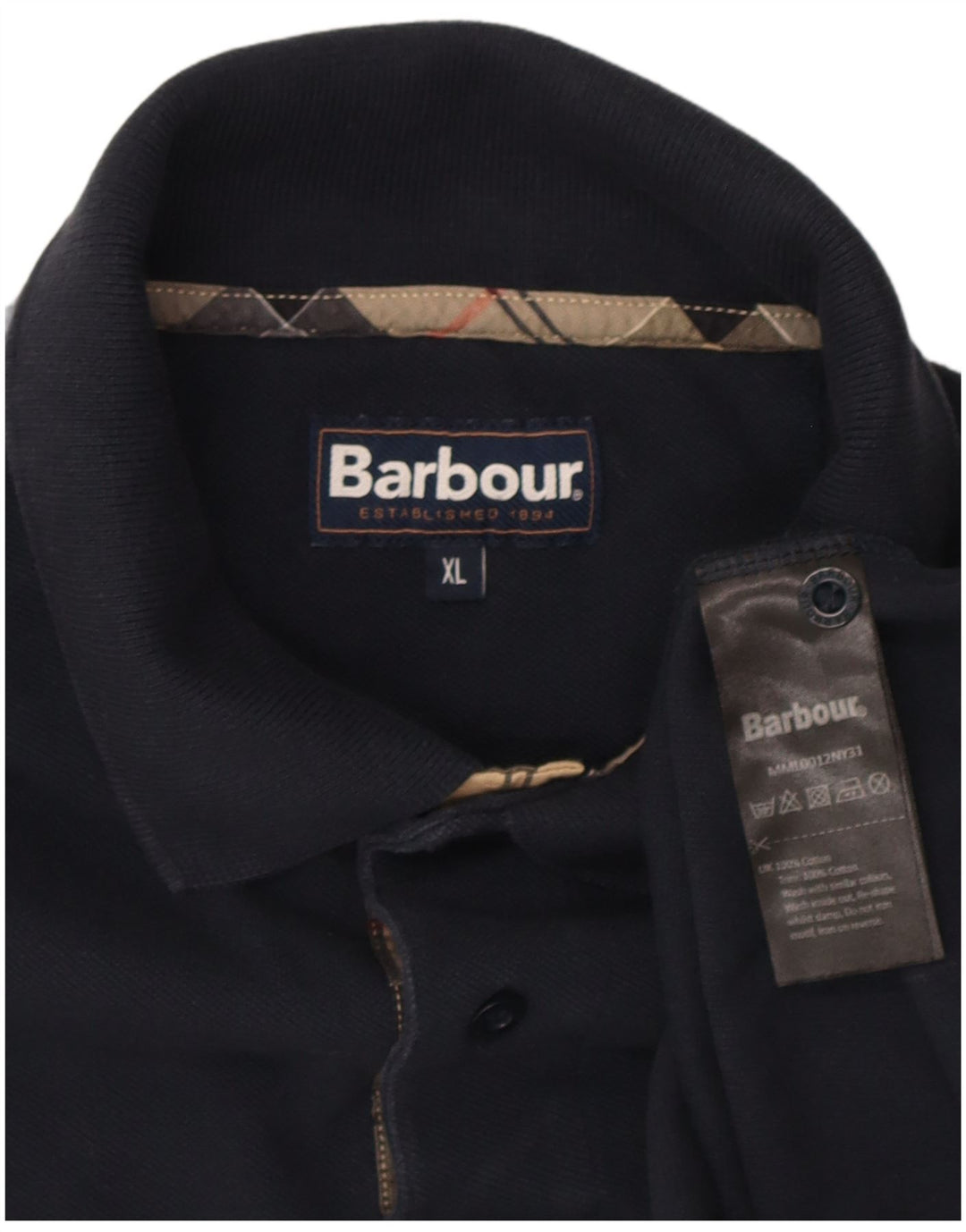 Barbour Polo Homme XL Bleu Marine Coton