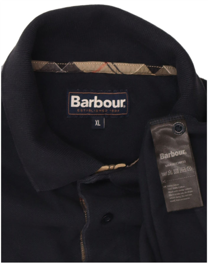 Barbour Polo Homme XL Bleu Marine Coton