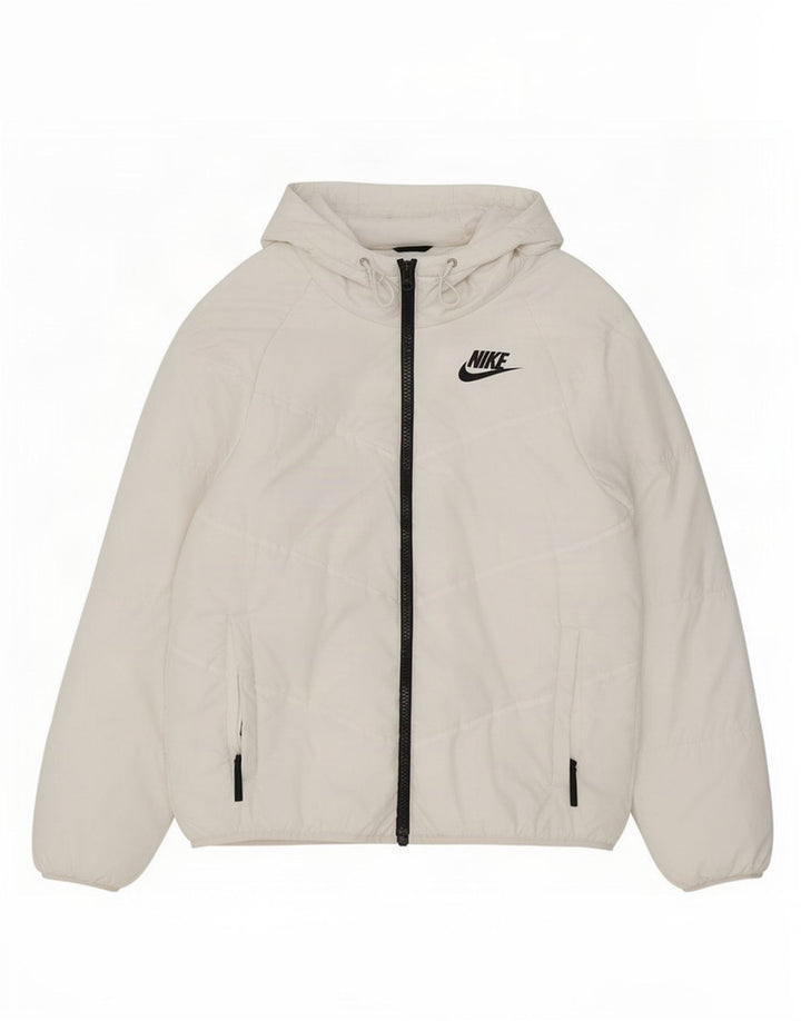 Nike Veste coupe-vent à capuche pour homme UK 36 Petit Polyester Blanc