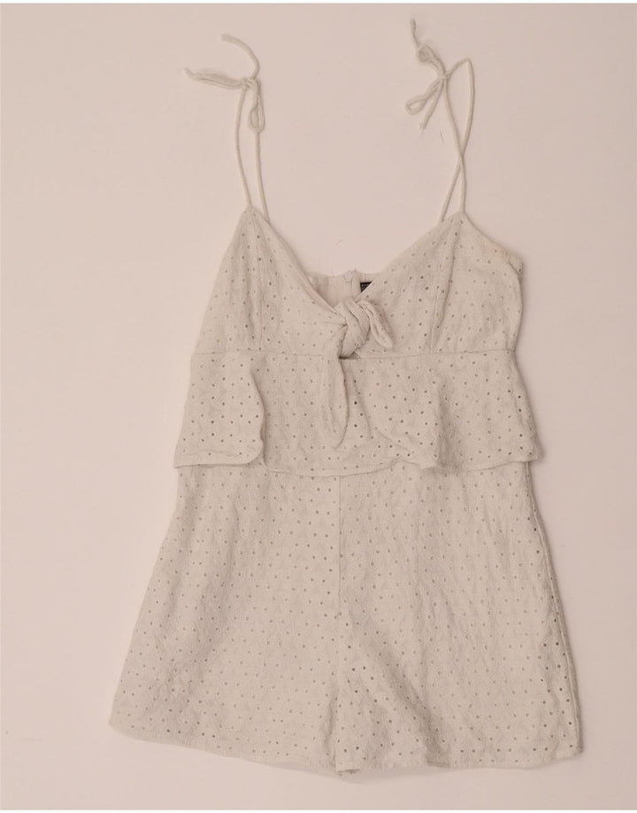 Zara Combishort Femme UK 10 Petit Blanc