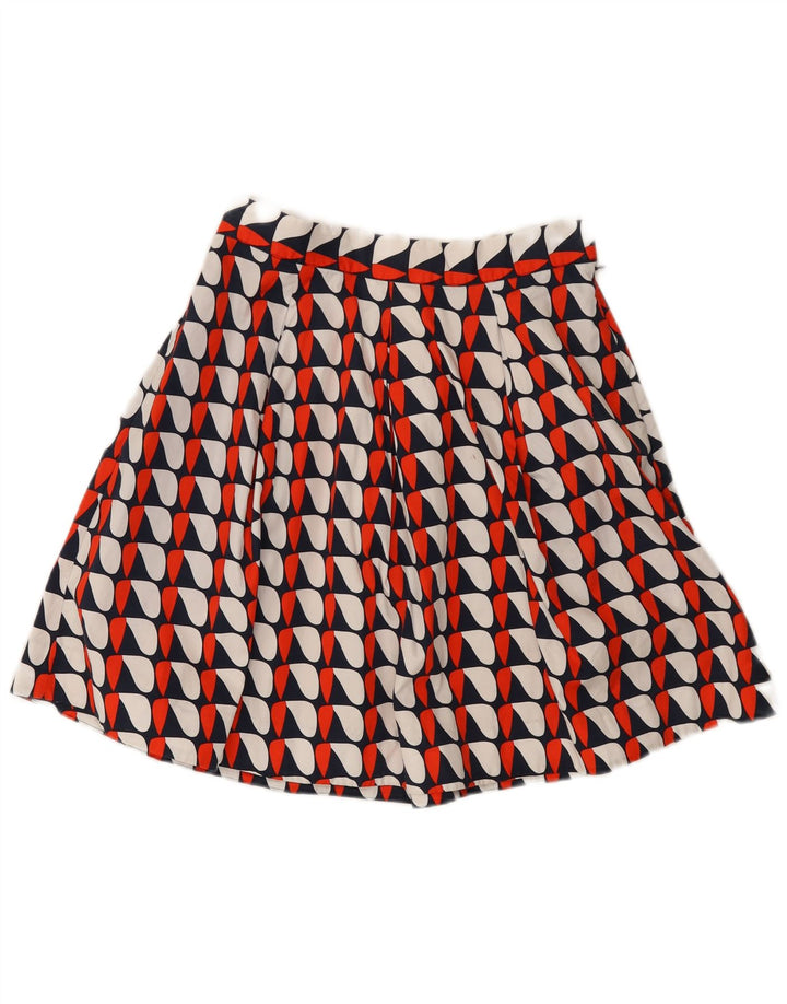 vintage Femmes Motif Abstrait Mini Jupe Plissée W29 Moyen Multicolore