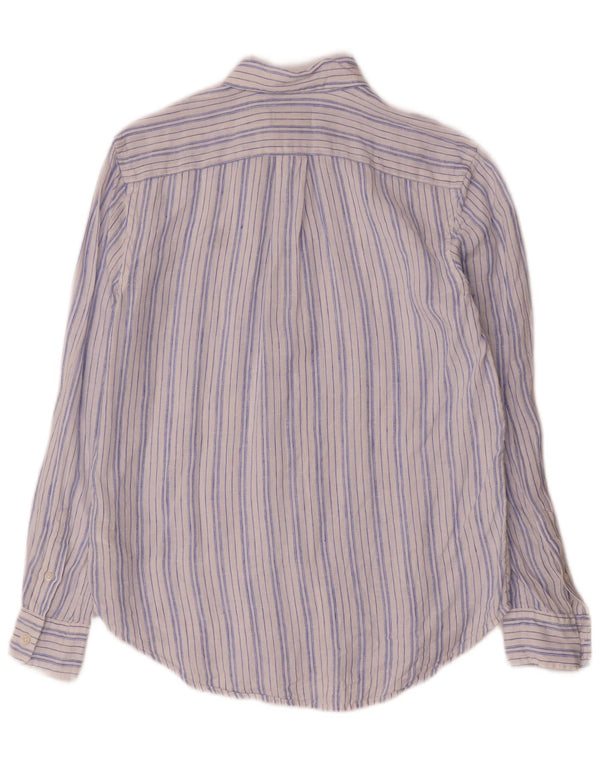 Polo Ralph Lauren Chemise coupe décontractée XS en lin rayé bleu pour homme