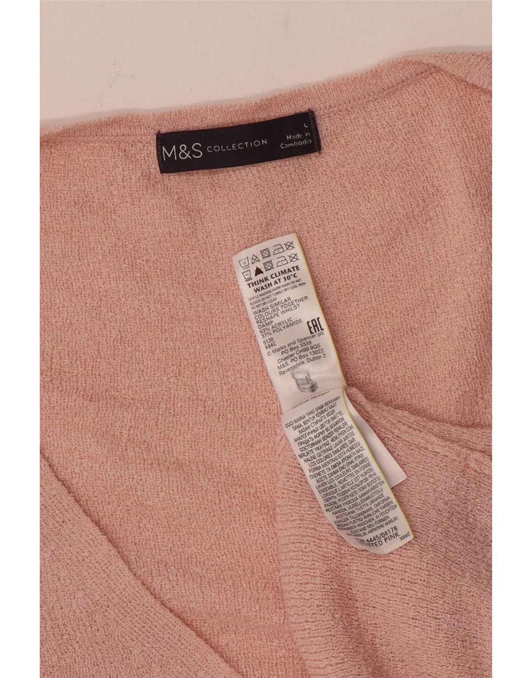 Marks & Spencer Pull cardigan surdimensionné pour femme UK 16 Grand acrylique rose