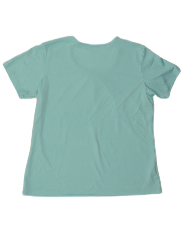 EDDIE BAUER T-Shirt Femme Top UK 18 XL Bleu Polyester