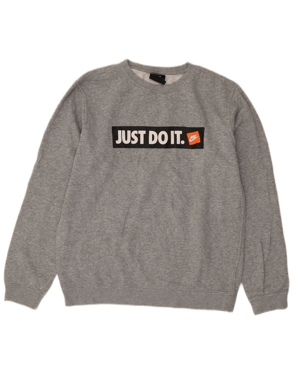 Nike Homme Sweat-Shirt Graphique Gris Moyen Moucheté Coton