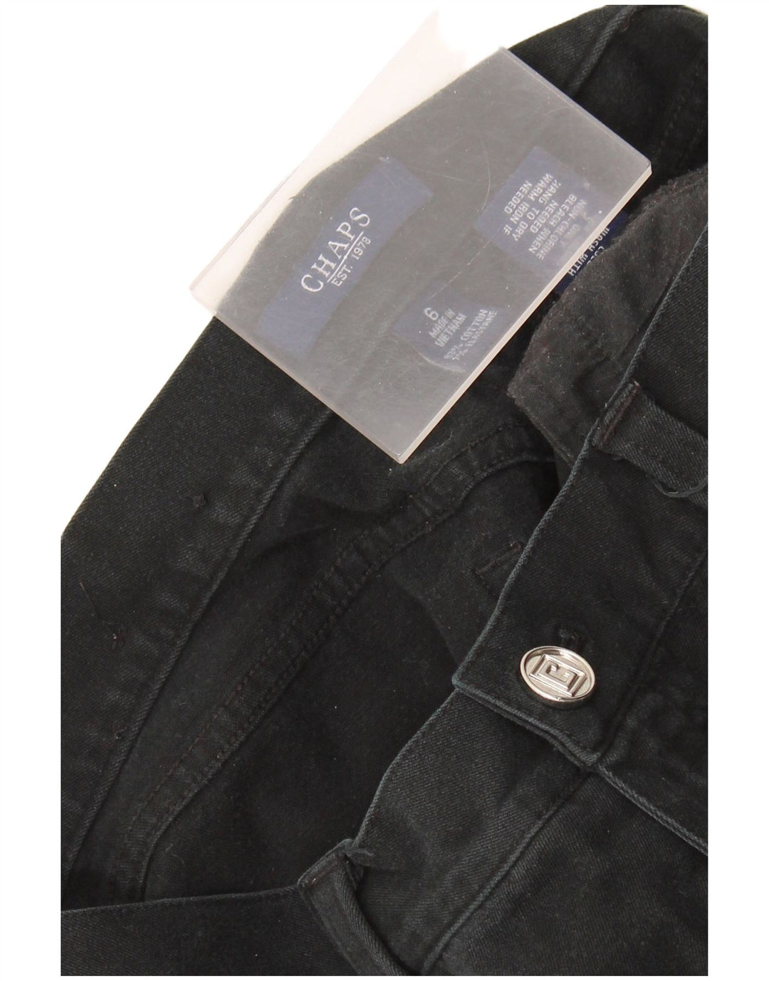 CHAPS Pantalon droit décontracté pour femme US 6 Medium W30 L30 Noir Coton