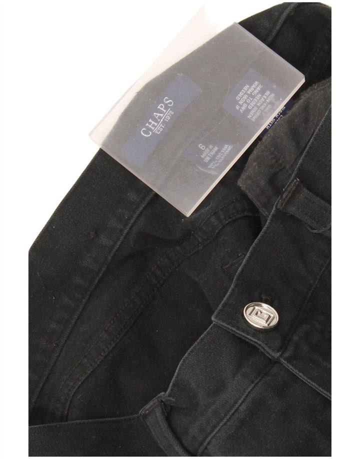 CHAPS Pantalon droit décontracté pour femme US 6 Medium W30 L30 Noir Coton