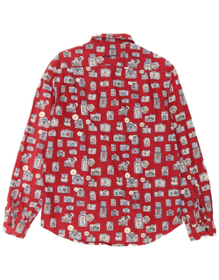 Desigual Chemise Regular Fit à Motif Abstrait Homme Coton Bordeaux Moyen