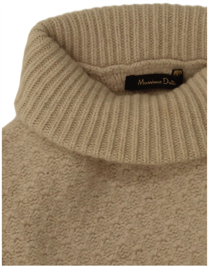Massimo Dutti Pull col roulé pour femme UK 14 Grand Beige Géométrique
