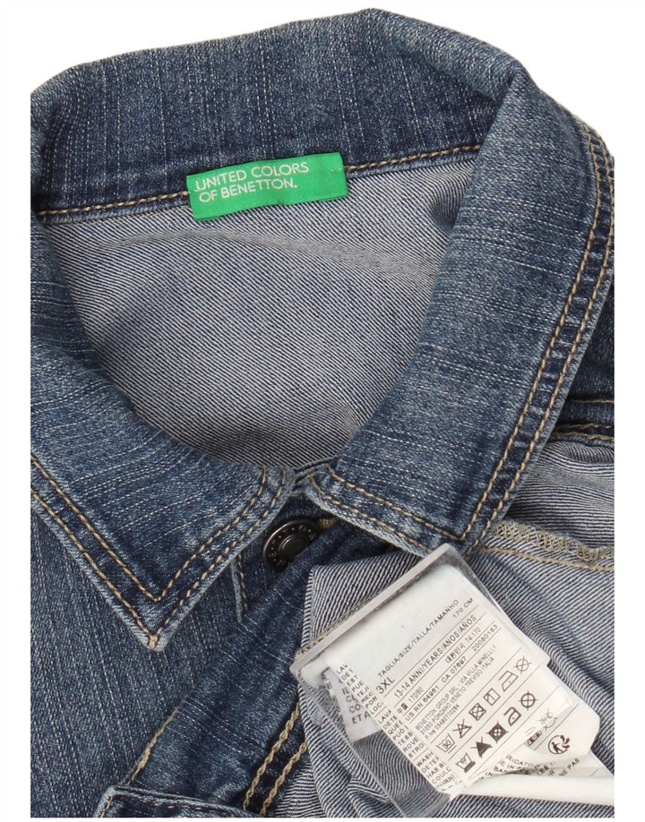 Benetton Veste en Jean Garçon 13-14 ans 3XL Bleu Coton