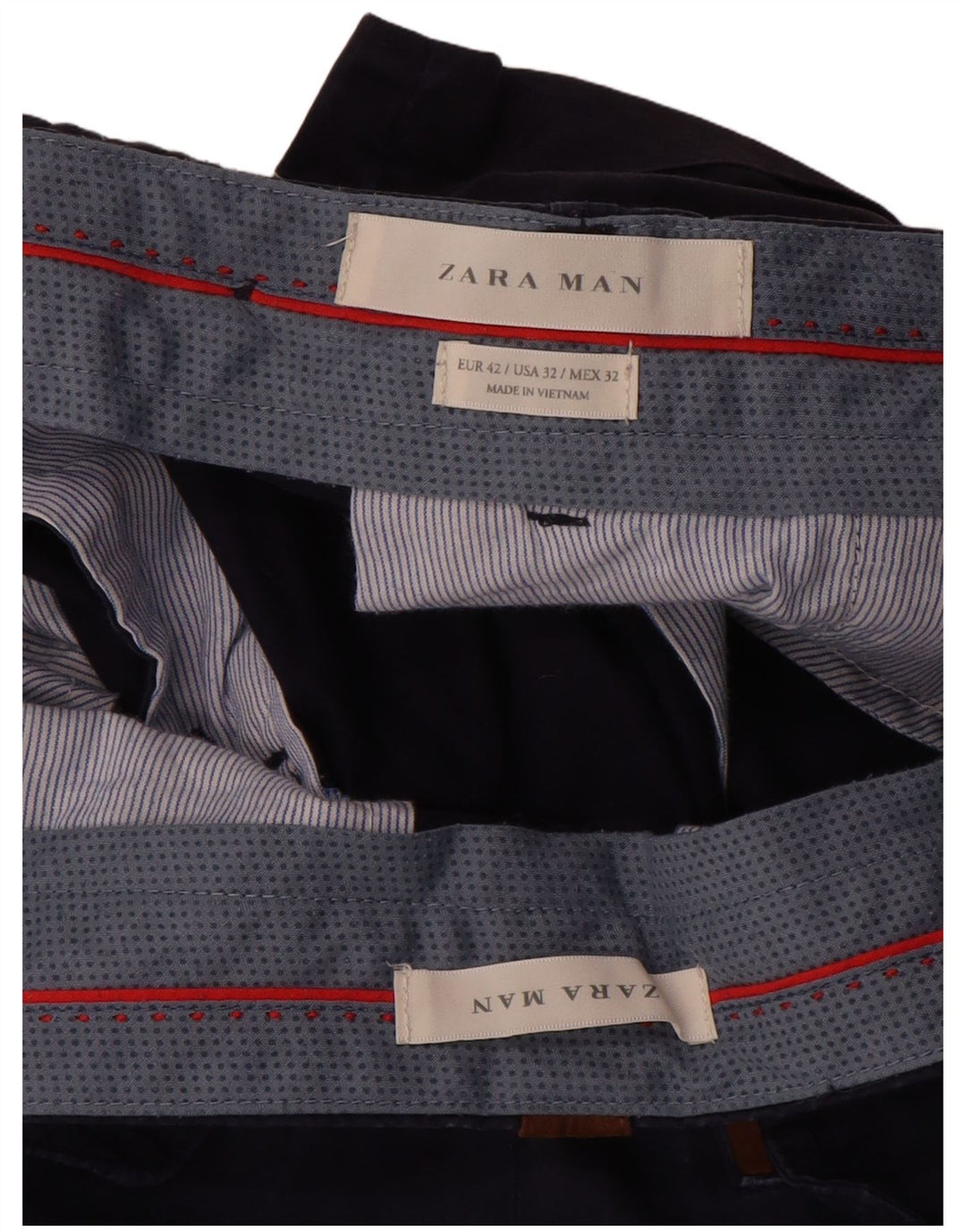 Zara Short Chino Homme EU 42 Large W32 Bleu Marine
