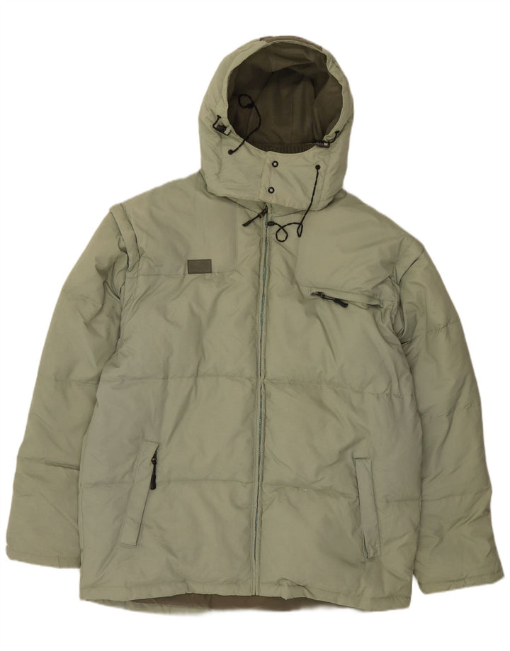 Fila Veste matelassée à capuche pour hommes UK 44 2XL Vert Polyamide