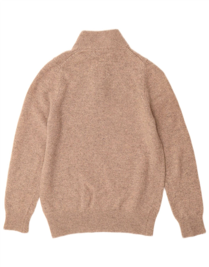 Marks & Spencer Pull à col zippé pour homme Petite laine beige