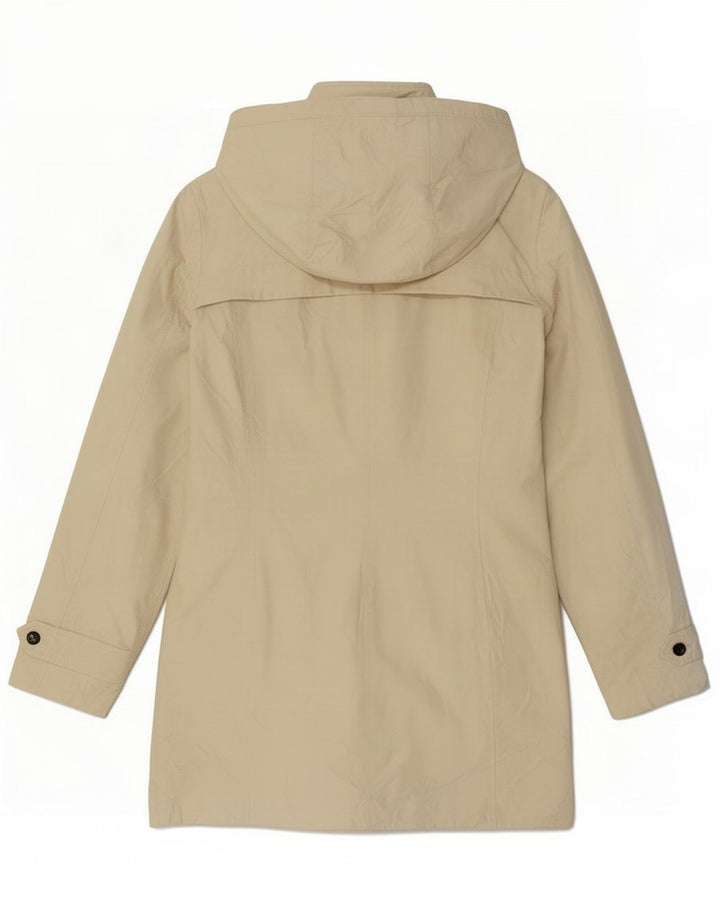 Zara Femme Imperméable À Capuchon UK 12 Polyester Beige Moyen