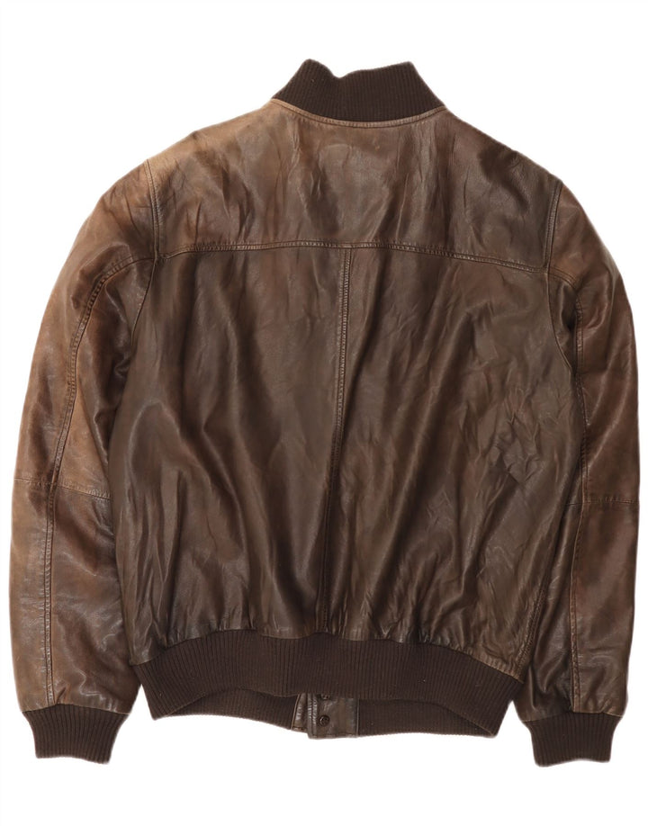 Minoronzoni 1953 Veste en cuir pour homme UK 42 XL Cuir marron