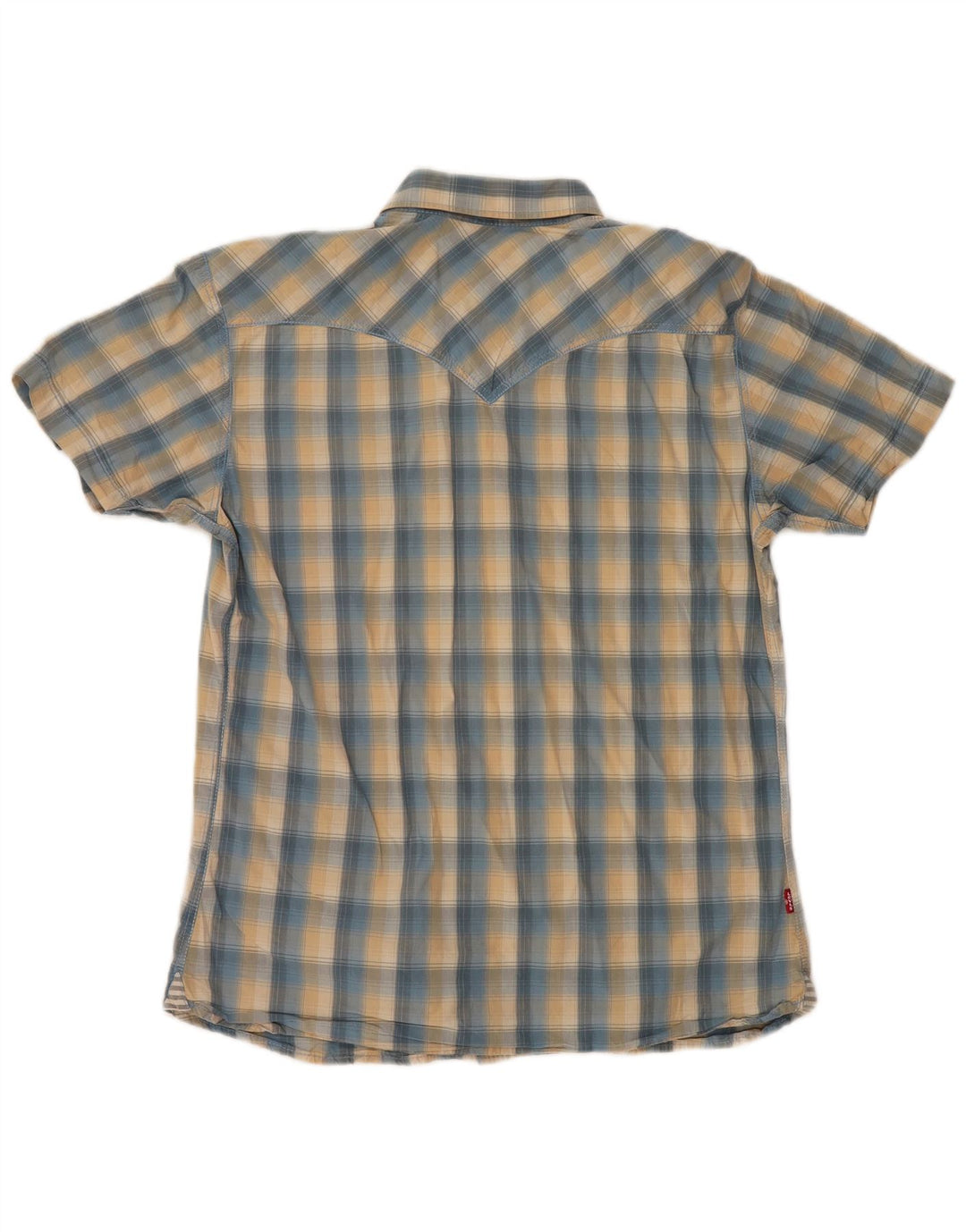 LEVI'S Chemise à Manches Courtes Homme Bleu Moyen Carreaux Coton