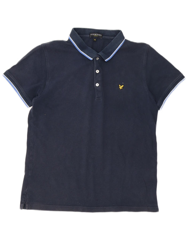 Lyle & Scott Polo Homme XL Bleu Marine Rayé Coton