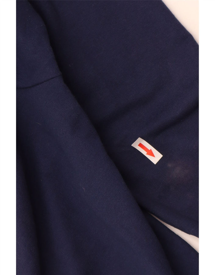 KAPPA Pull à capuche zippé graphique pour hommes, grand coton bleu marine