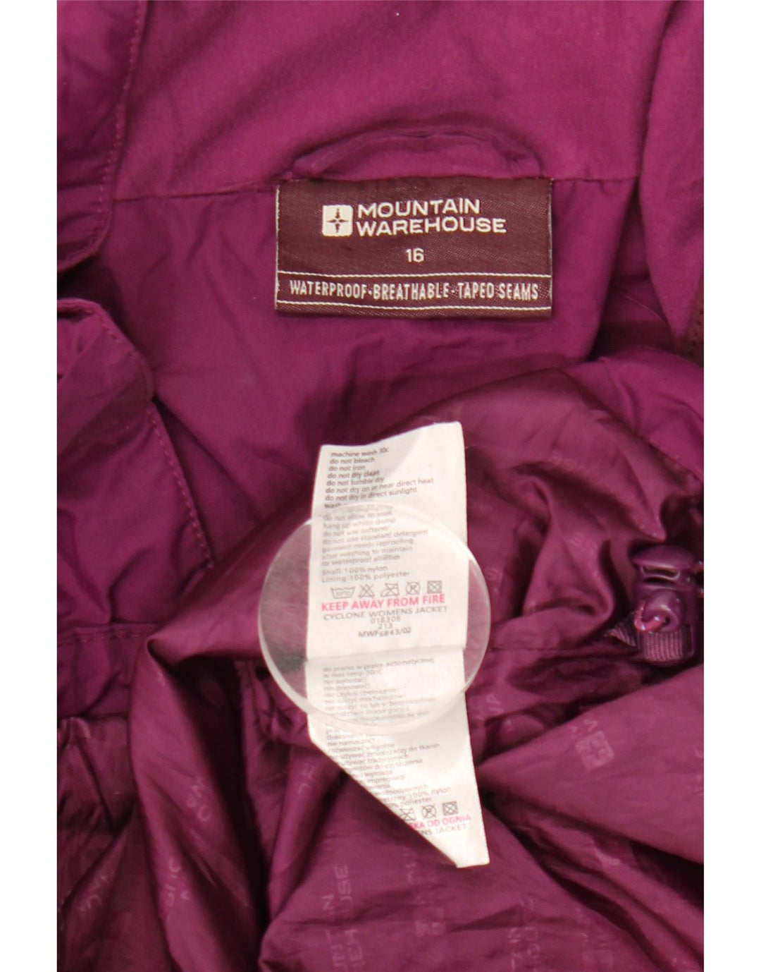 Mountain Warehouse Veste de pluie pour femme UK 16 Large Violet Colourblock Nylon