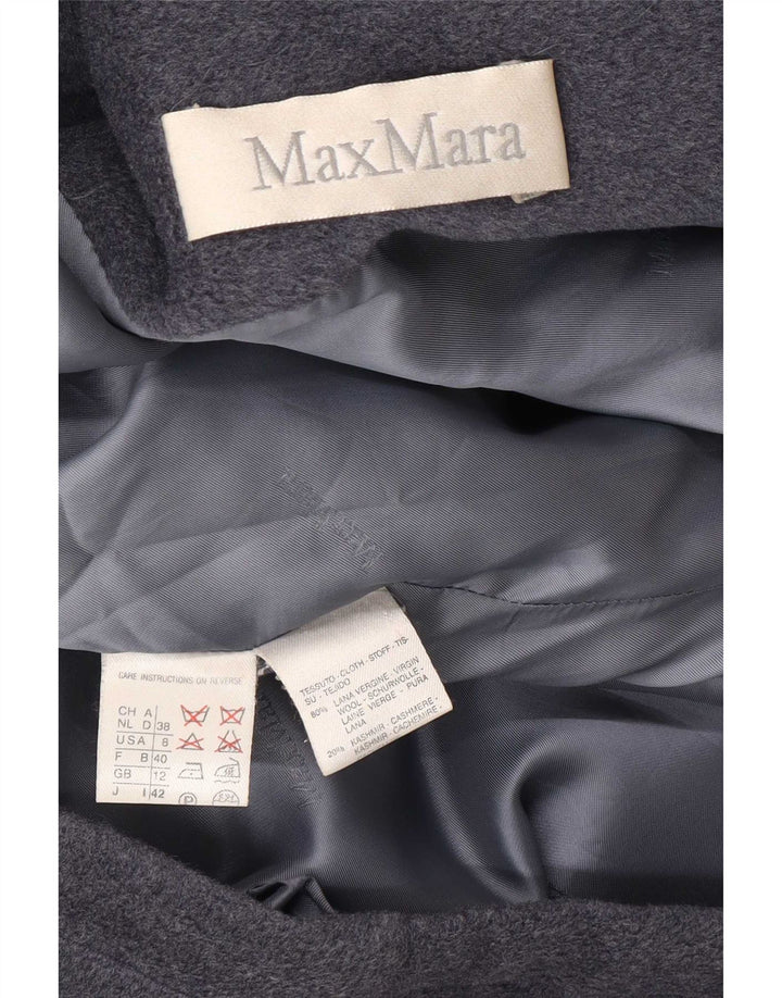 Max Mara Veste Parka surdimensionnée à capuche pour femme UK 12 Laine vierge gris moyen