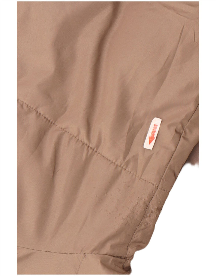 Zara Manteau matelassé surdimensionné à capuche pour femme UK 18 XL Marron Polyester