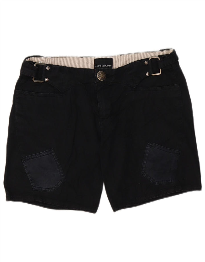 CALVIN KLEIN Short Cargo Graphique W28 Femme Coton Noir Moyen