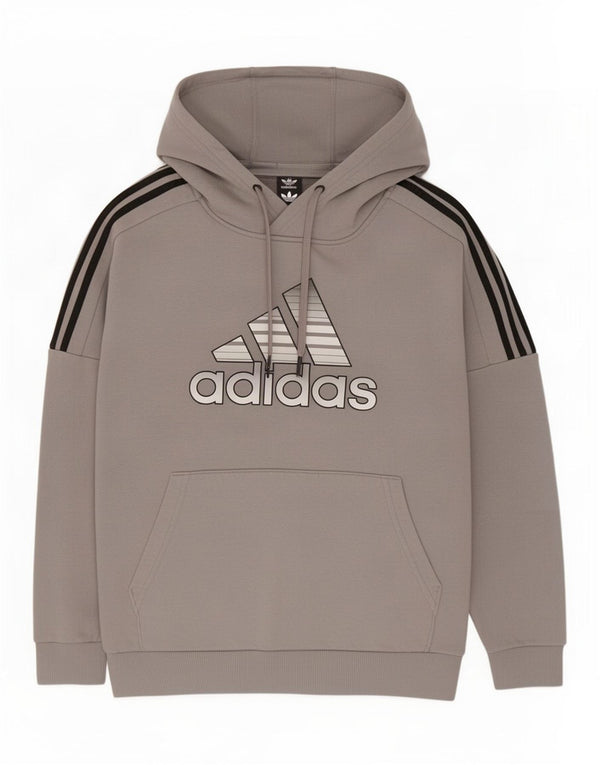 Adidas Pull à capuche graphique pour garçon 13-14 ans Gris Coton