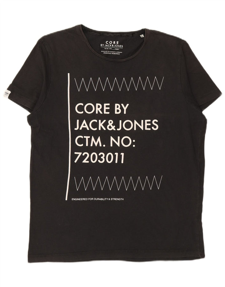 JACK & JONES T-Shirt Graphique Homme XL Noir Coton