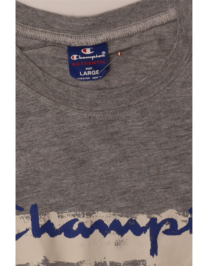 CHAMPION T-Shirt Graphique Homme Grand Gris Moucheté