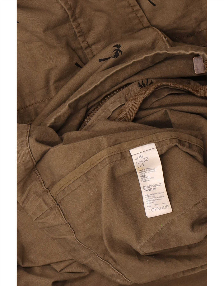 Topshop Veste utilitaire surdimensionnée à motif abstrait pour femme UK 10 Small Kaki