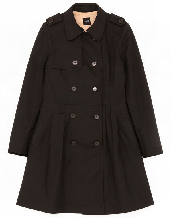Oasis Trench-Coat surdimensionné pour femme UK 6 XS en coton noir