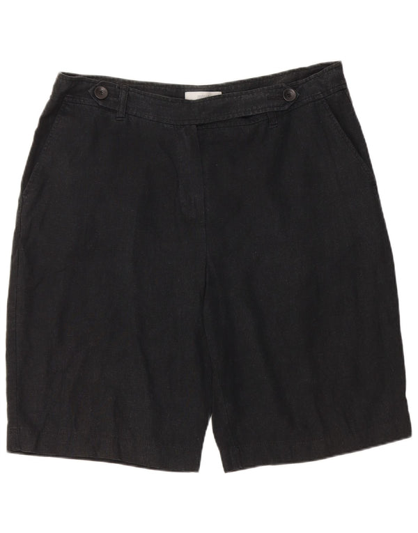 Marks & Spencer Short décontracté pour femme UK 16 Large W34 Lin noir
