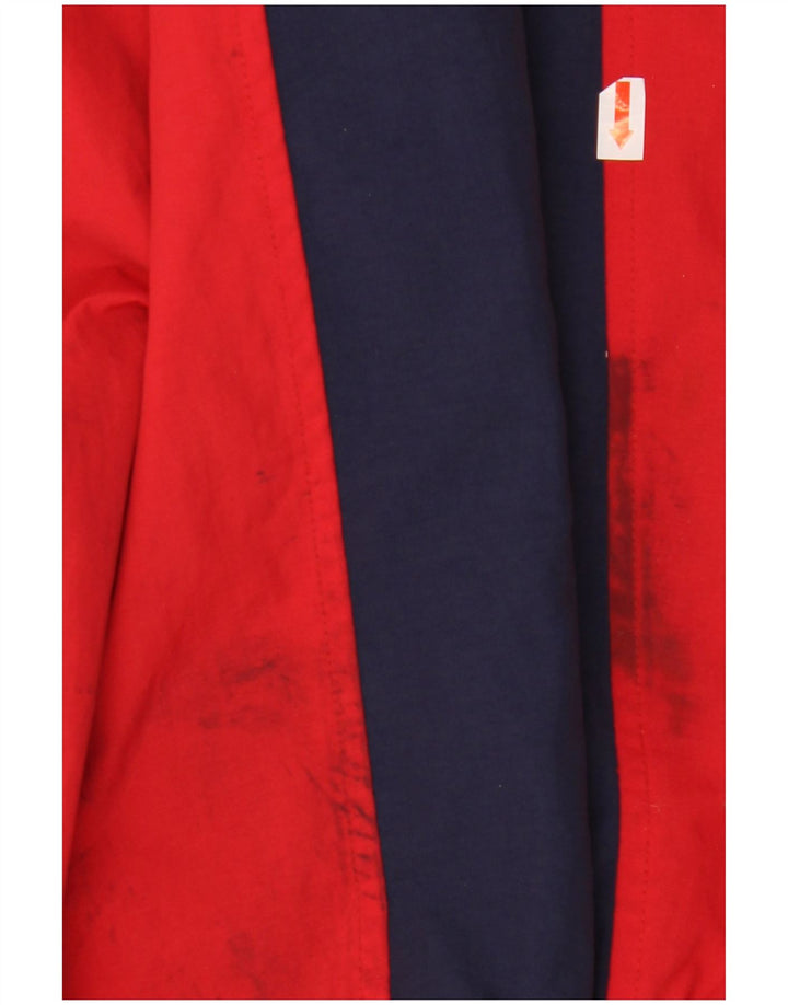 FILA Veste de pluie à capuche pour homme UK 40 Large Bleu Colorblock Polyamide