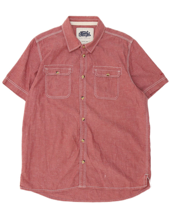 Weird Fish Mens Short Sleeve Shirt XL Pink Cotton