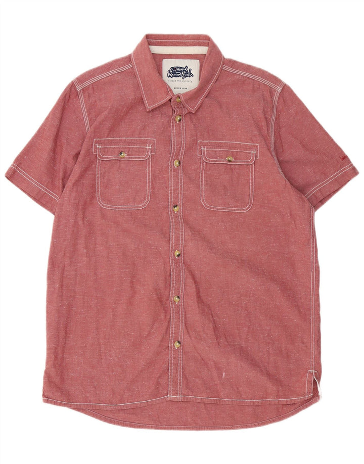 Chemise à manches courtes homme Weird Fish XL coton rose