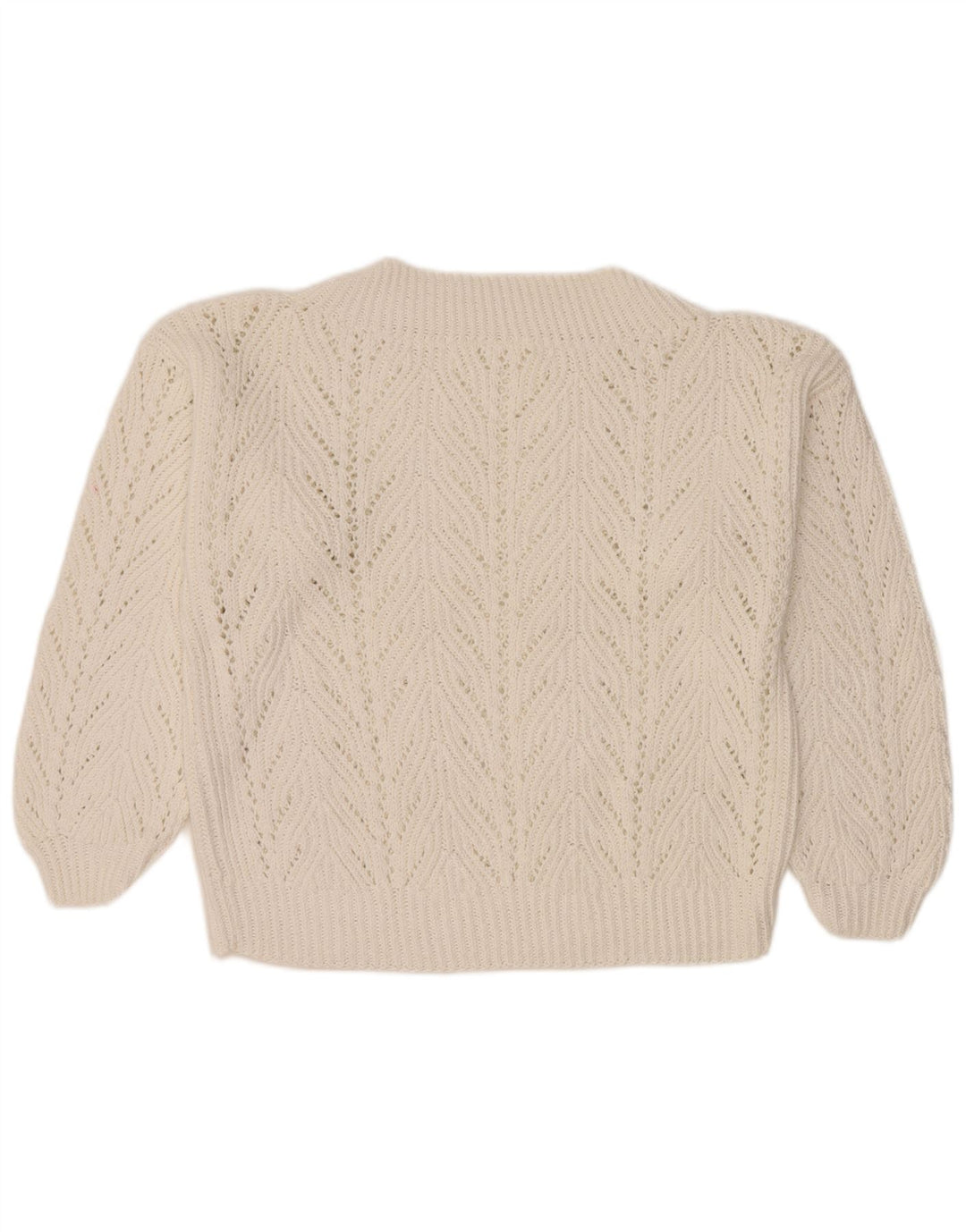 vintage Femmes Turtle Neck Jumper Pull UK 14 Grand Blanc