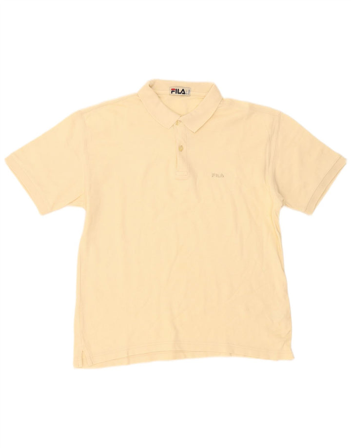Fila Polo Homme Jaune Moyen Coton