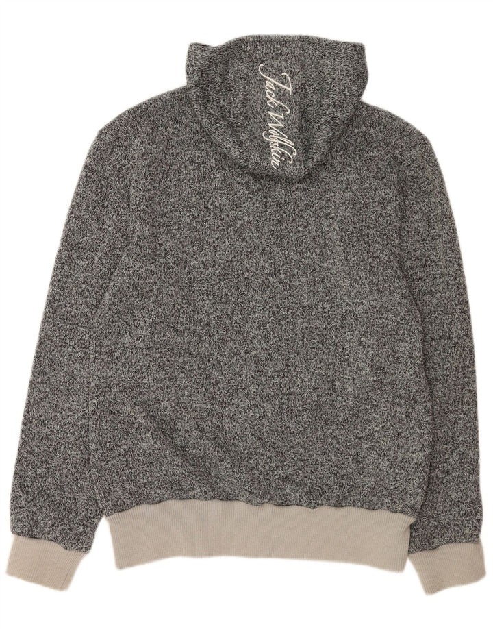 Jack Wolfskin Pull à capuche zippé graphique pour homme en polyester moucheté gris grand