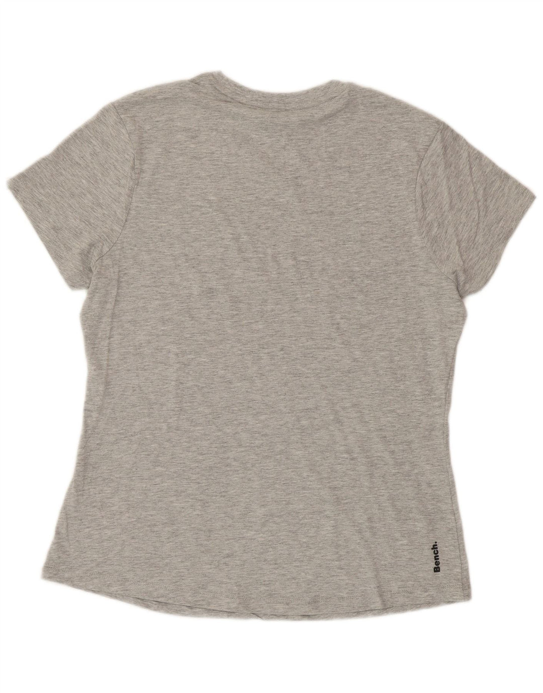 BENCH T-Shirt Graphique Femme UK 16 Grand Coton Chiné Gris