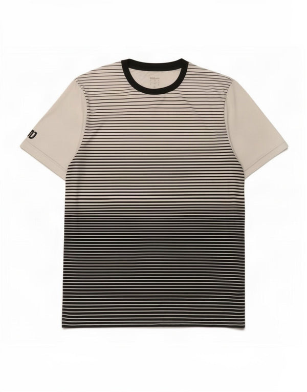 Wilson T-Shirt Homme Haut Large Blanc Rayé Polyester