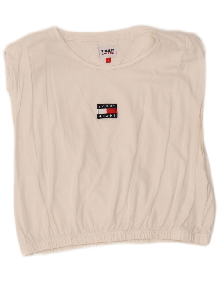 Tommy Hilfiger Débardeur court pour femme UK 14 Large Blanc