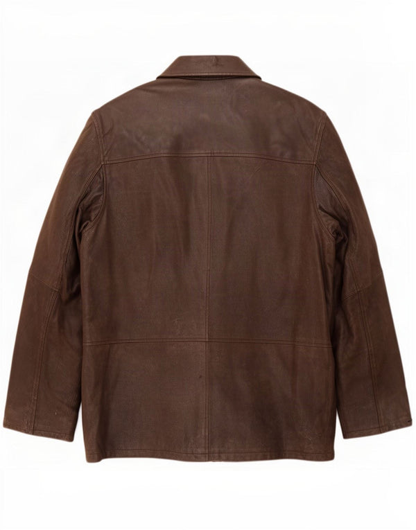 Zarro Manteau coupe-vent en cuir pour homme IT 54 2XL Marron