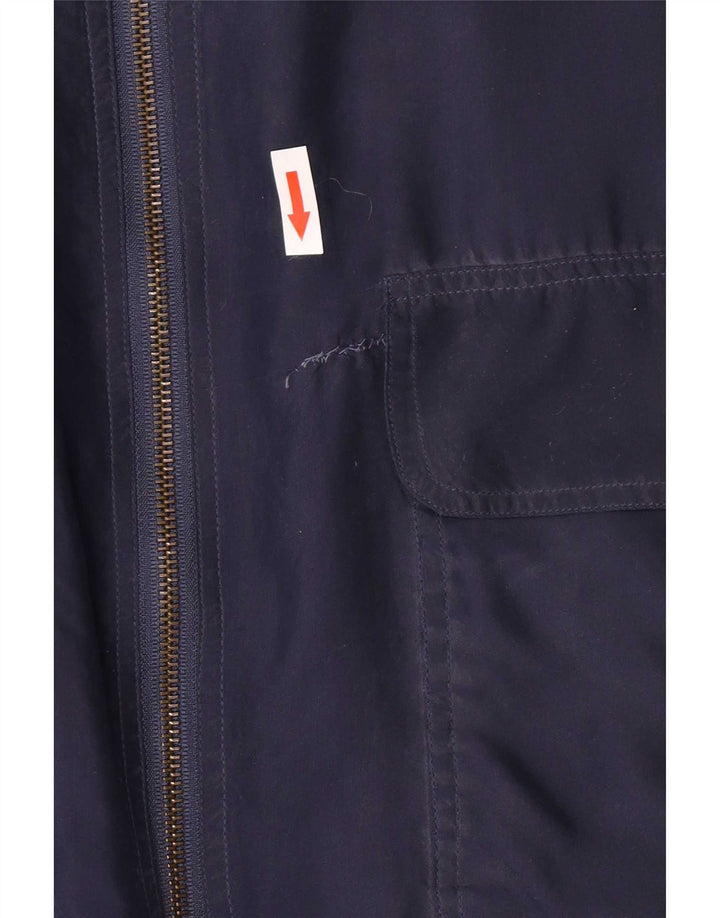 Leader Veste Bomber Homme UK 42 XL Bleu Marine Soie