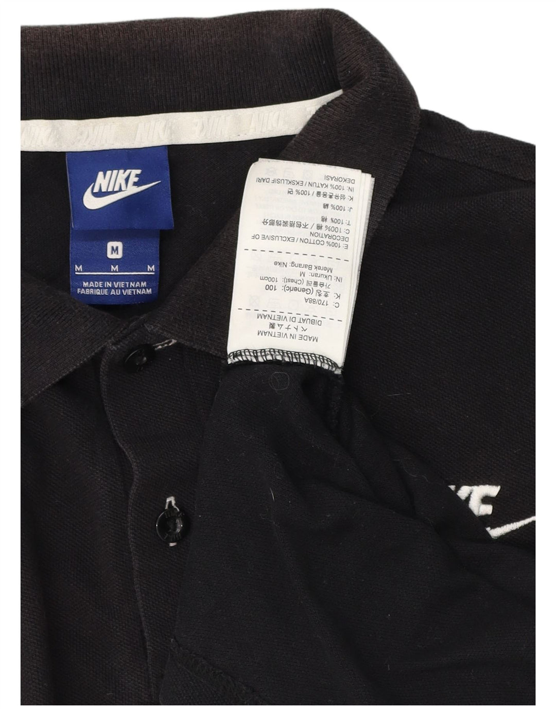 NIKE Polo Homme Coton Noir Moyen